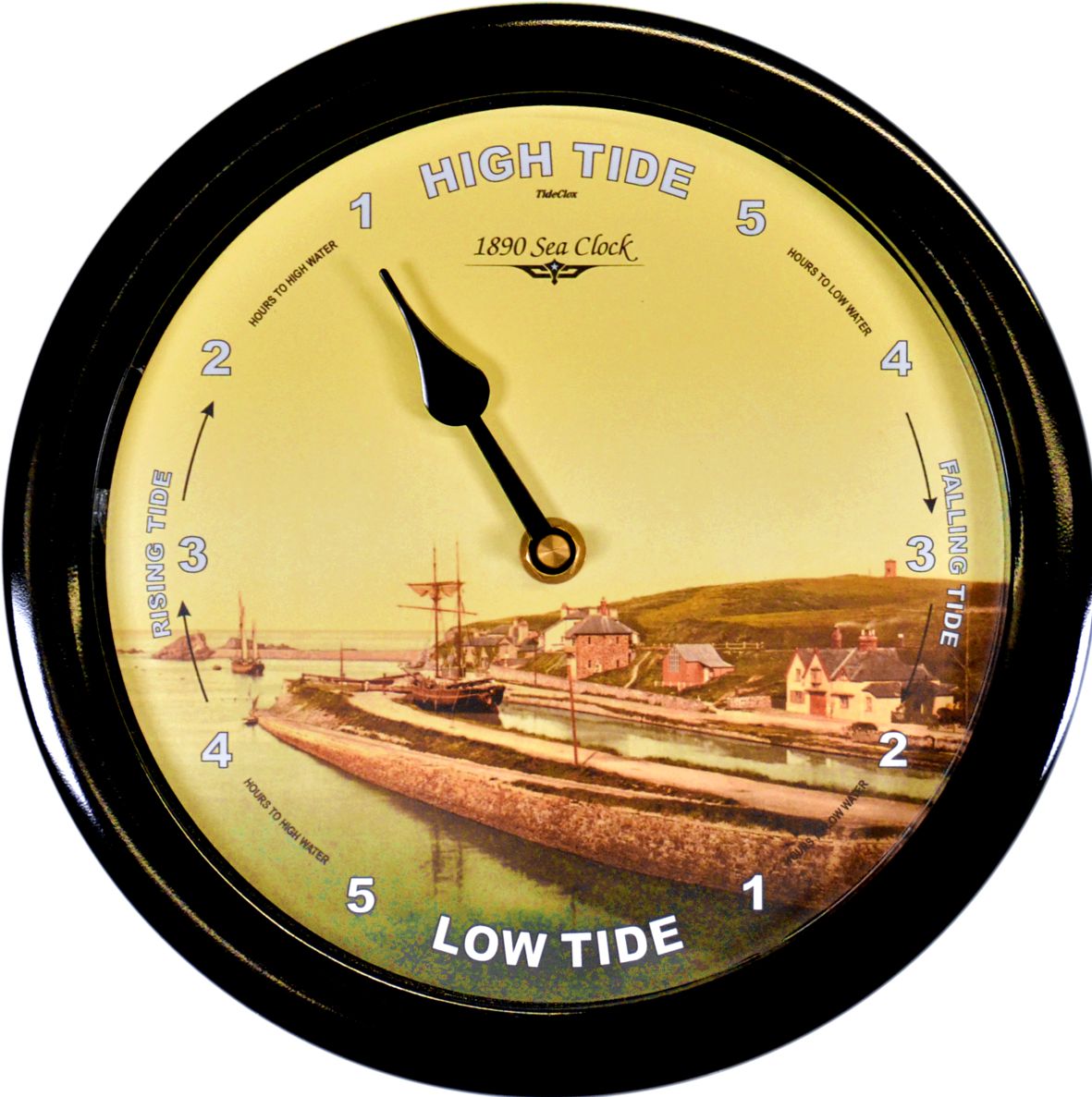 1890 Sea Clock 8'' Black plastic